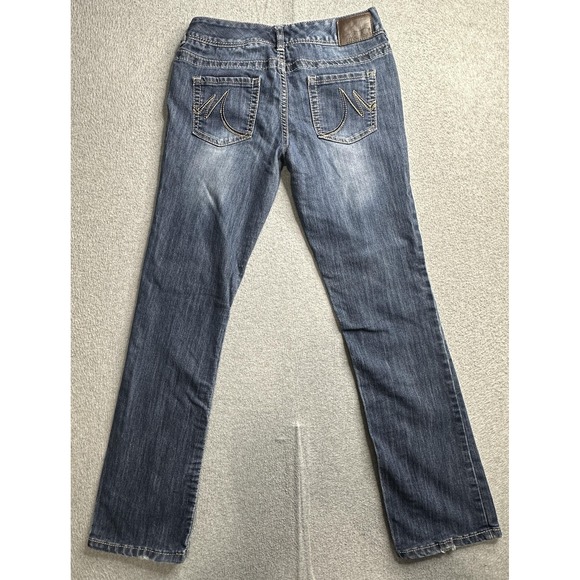 Maurices Jeans Womens 3/4 Regular Blue Straight Leg Mid Rise Stretch Denim Pants